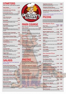 Fat Freddys Menu